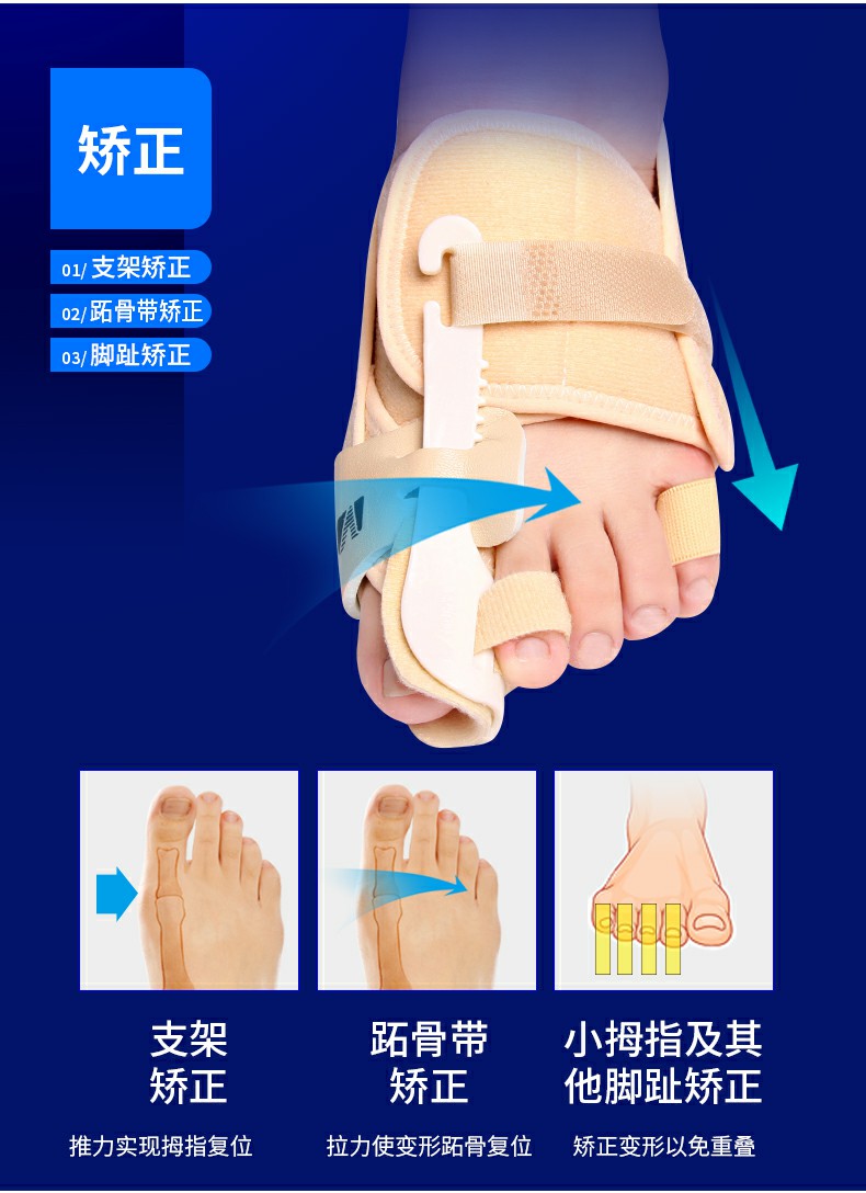 大拇指外翻分指器__拇外翻分趾器_拇趾外翻矫正_拇外翻矫正带
